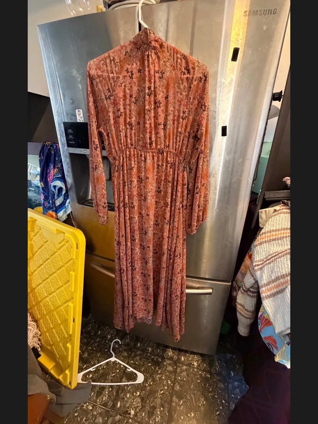 Pietro Brunelli Rust-Terracotta Floral Maxi Dress